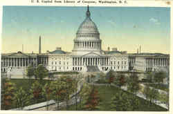 U. S. Capitol From Library Of Congress Postcard