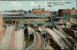 Dudley Street Elevated Station Boston, MA Postcard Postcard Postcard