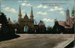 Forest Hills Cemetery Entrance Postcard