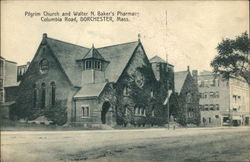 Pilgrim Church and Walker N. Baker's Pharmacy, Columbia Road Postcard