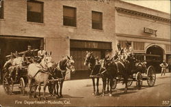 Fire Department Modesto, CA Postcard Postcard Postcard