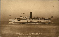 Monticello Stemship Co., Steamer "Napa Valley" Steamers Postcard Postcard Postcard