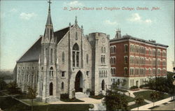 St. John's Church and Creighton College Omaha, NE Postcard Postcard Postcard