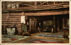 Lobby, Old Faithful Inn, Yellowstone Park Postcard