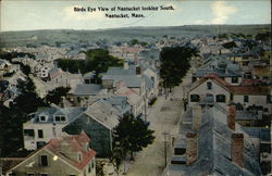 Birds Eye View of Nantucket Massachusetts Postcard Postcard Postcard