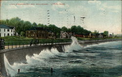 Lynn Breakwater and Boulevard Massachusetts Postcard Postcard Postcard