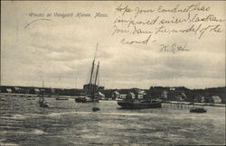 Wrecks at Vineyard Haven Massachusetts Postcard Postcard Postcard