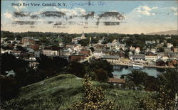 Bird's Eye View of Town Catskill, NY Postcard Postcard Postcard