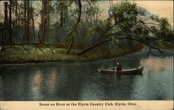 Scene On The River At The Elyria Country Club Ohio Postcard Postcard Postcard