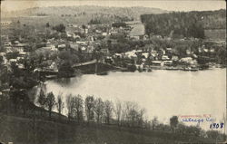 Birdseye View of Town and Lake Postcard