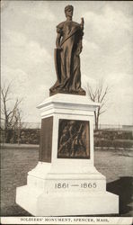 Soldiers Monument Spencer, MA Postcard Postcard Postcard