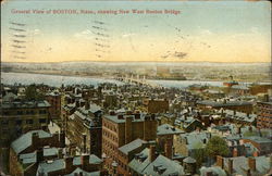 General View of Boston, showing New West Boston Bridge Massachusetts Postcard Postcard Postcard