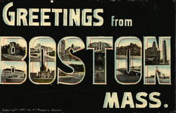 Greetings from Boston Postcard