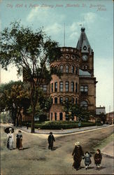 City Hall and Public Library from Montello Street Postcard