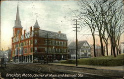 Corner of Main and Belmont Streets Postcard