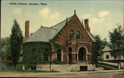 Public Library Gardner, MA Postcard Postcard Postcard