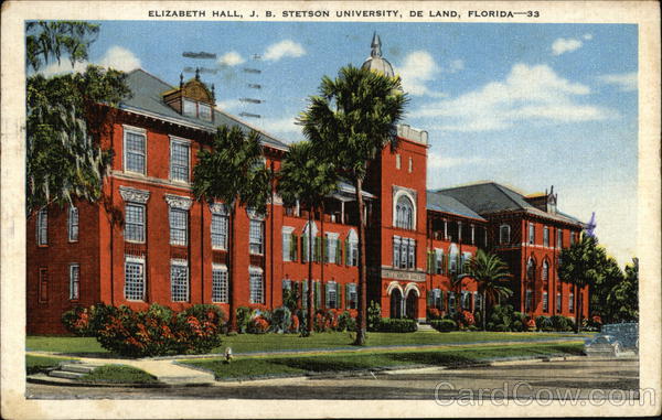 Elizabeth Hall, J.B. Stetson University DeLand, FL Postcard