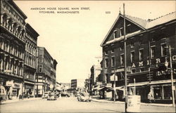 American House Square, Main Street Fitchburg, MA Postcard Postcard Postcard