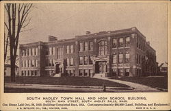 South Hadley Town Hall and High School Building Massachusetts Postcard Postcard Postcard