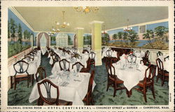 Colonial Dining Room at Hotel Continental Cambridge, MA Postcard Postcard Postcard