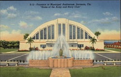 Fountain at Municipal Auditorium Sarasota, FL Postcard Postcard Postcard