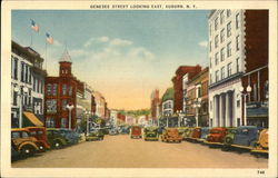 Genesee Street Looking East Postcard