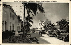 Shopping District, Lincoln Road Miami Beach, FL Postcard Postcard Postcard