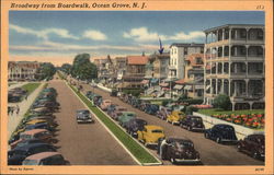 Broadway from Boardwalk Ocean Grove, NJ Postcard Postcard Postcard