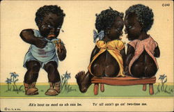 Three Black Children Postcard