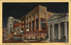 Night View of Market Street Postcard