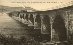 Rockville Bridge, Longest Stone Arch Bridge in the World Harrisburg, PA Postcard Postcard Postcard