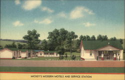 Mickey's Modern Motels and Service Station Harrisburg, PA Postcard Postcard Postcard