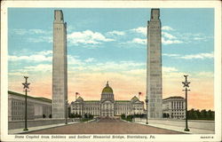 State Capitol from Soldiers and Sailors' Memorial Bridge Harrisburg, PA Postcard Postcard Postcard