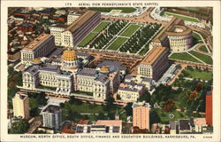 Aerial View of Pennsylvania's State Capitol Postcard