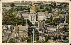 Aeroplane View Showing Capitol From the Sky Postcard