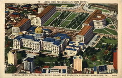 Museum, North Office, South Office, Finance and Education Buildings Postcard