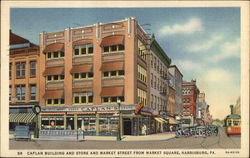 Caplan Building and Store and Market Street From Market Square Postcard