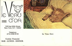 Le Veau D'Or New York, NY Postcard Postcard Postcard