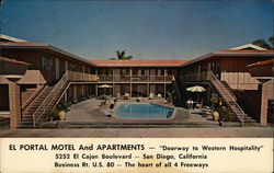 El Portal Motel and Apartments - "Doorway to Western Hospitality" Postcard