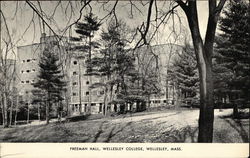 Freeman Hall, Wellesley College Massachusetts Postcard Postcard Postcard