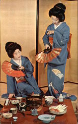 Geishas Preparing Sukiyoki Dinner Postcard