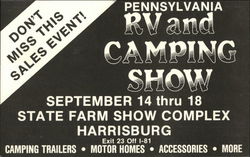 Pennsylvania RV and Camping Show Harrisburg, PA Postcard Postcard Postcard