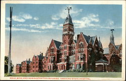 Male Wing and Administration Building, Danvers State Hospital Postcard