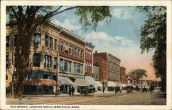 Elm Street, Looking North Westfield, MA Postcard Postcard Postcard