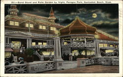 Band Stand and Palm Garden by Night, Paragon Park Nantasket Beach, MA Postcard Postcard Postcard