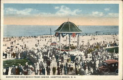 Bandstand and Beach from Casino Hampton Beach, NH Postcard Postcard Postcard