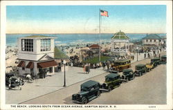 Beach Looking South from Ocean Avenue Hampton Beach, NH Postcard Postcard Postcard