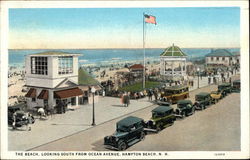 The Beach Looking South from Ocean Avenue Hampton Beach, NH Postcard Postcard Postcard