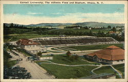 Cornell University, The Athletic Field and Stadium Postcard