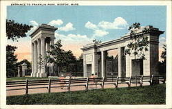 Entrance to Franklin Park Postcard